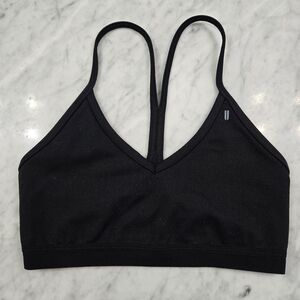 NOBULL V- Neck Sports Bra - Strappy Y-Back - Black - SZ Small